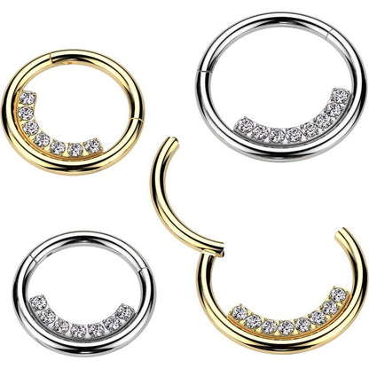 Anello Piercing Zirconi Clicker