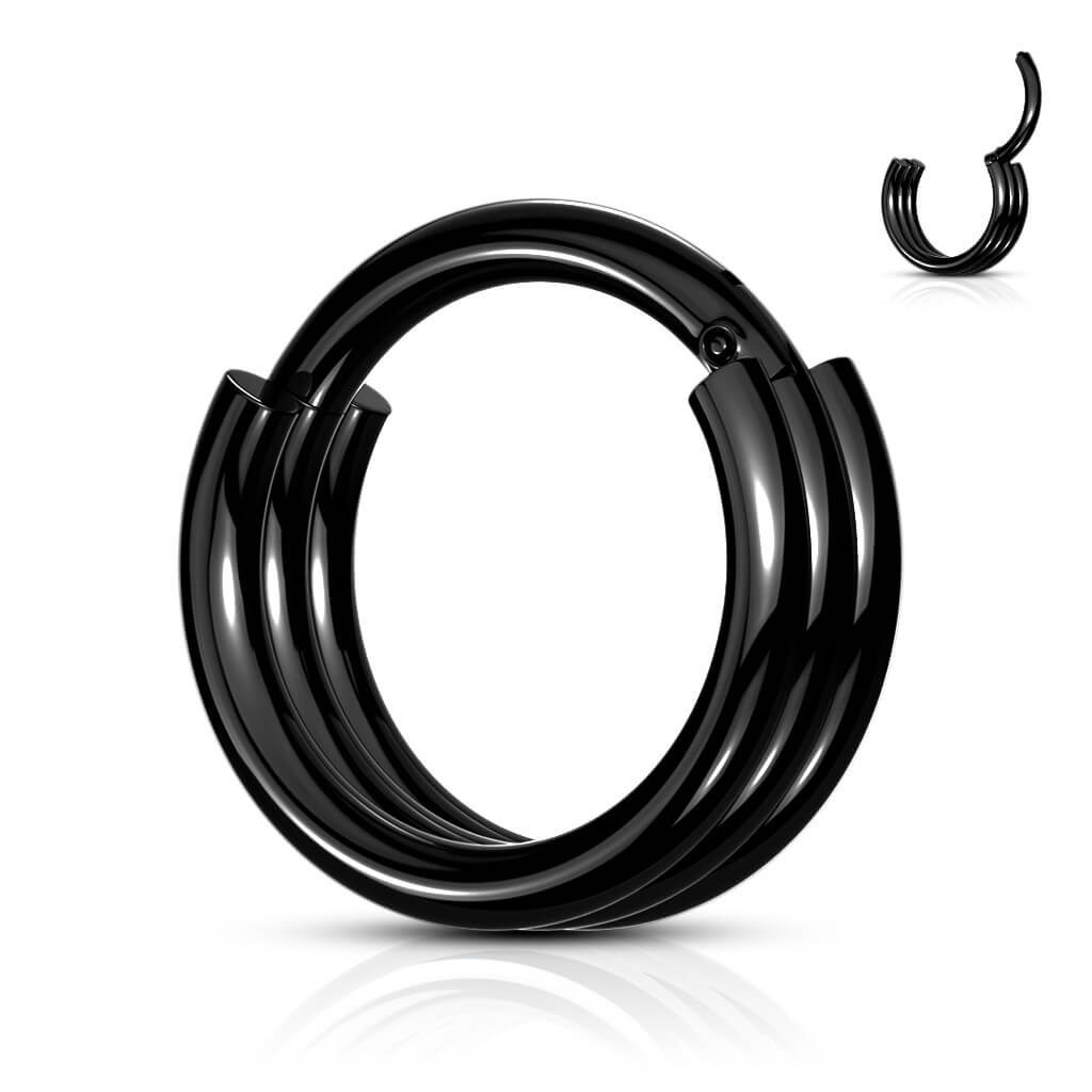 Ring Triple Layered Hoops Clicker