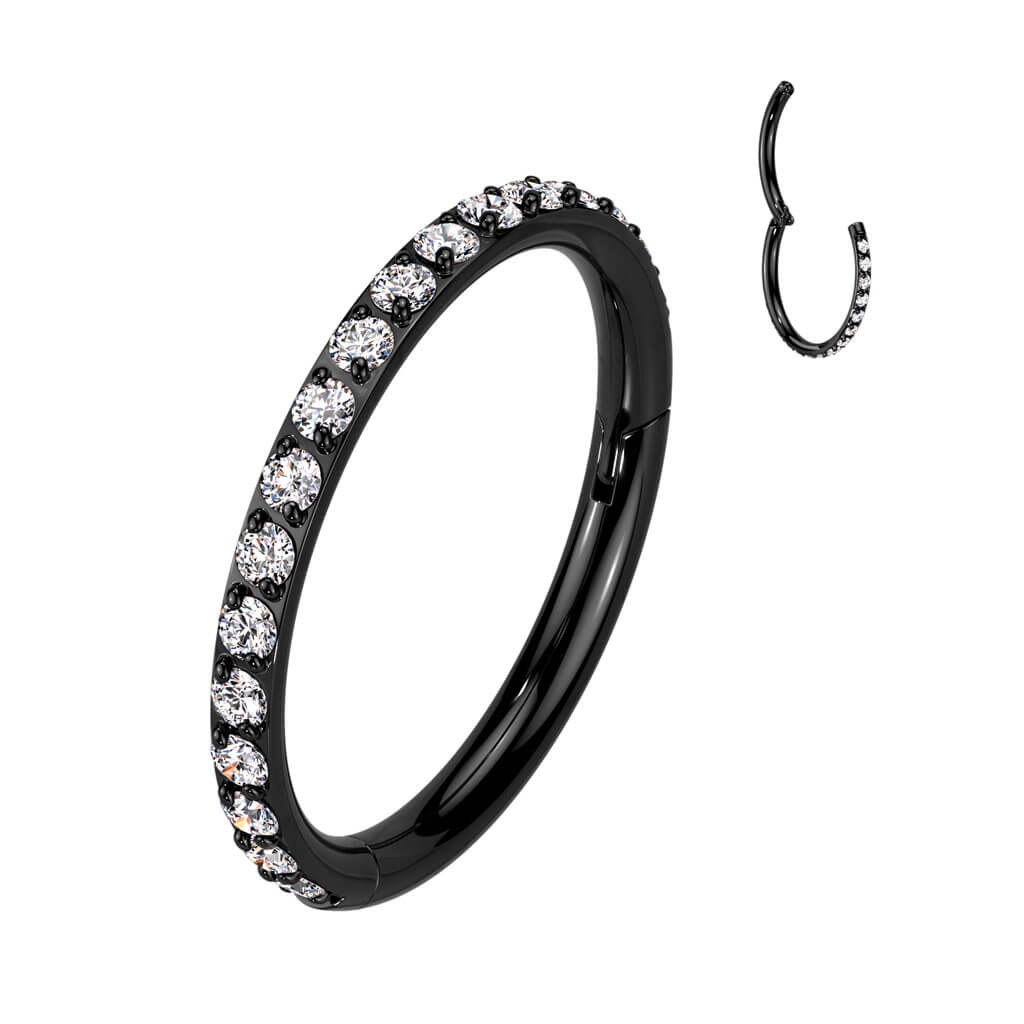 Anello Piercing Zirconi Clicker