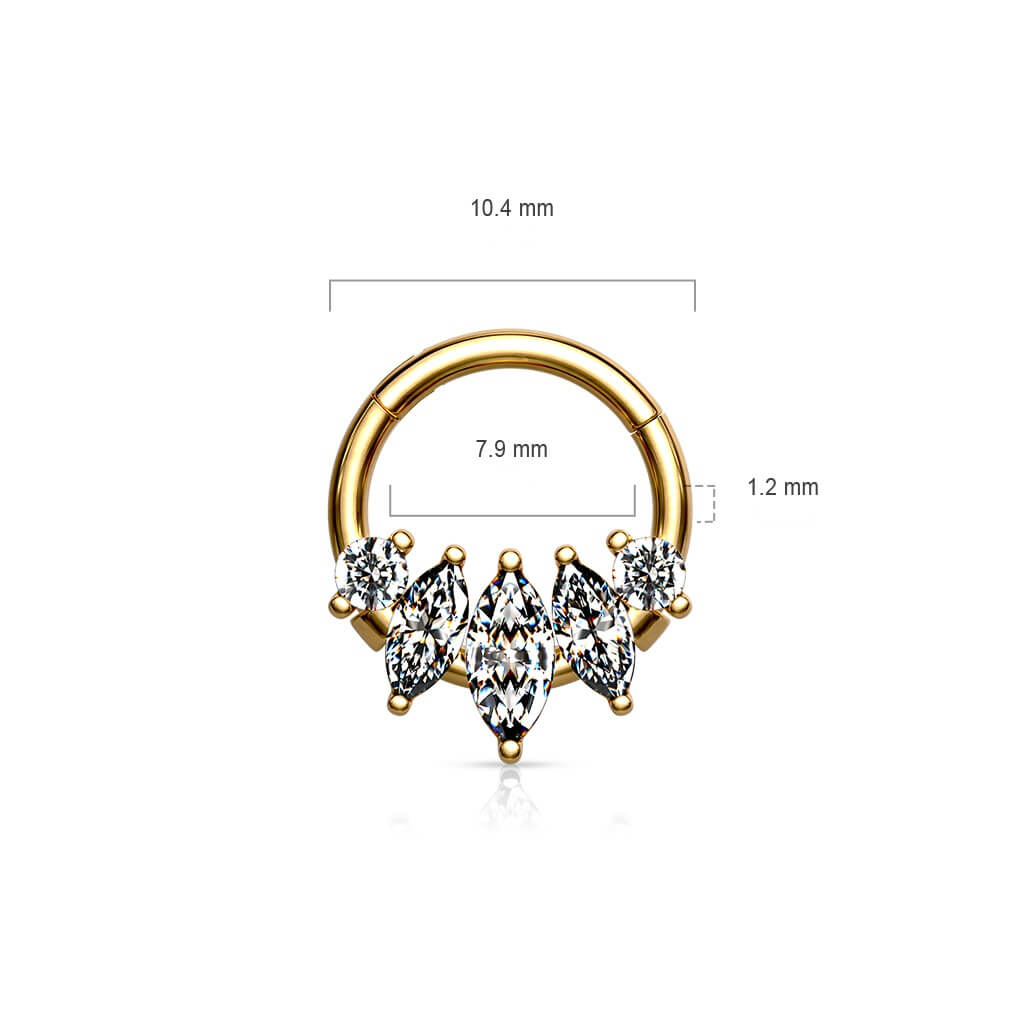 Ring Marquise Schliff 5 Zirkonia Clicker