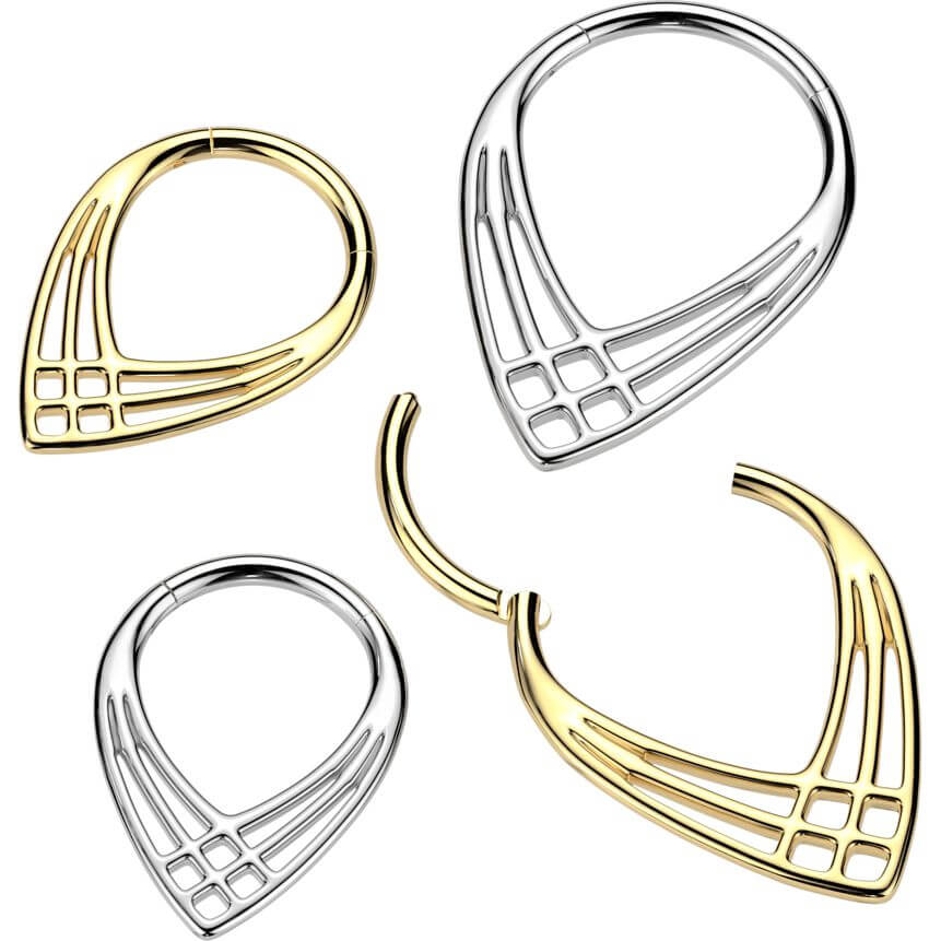 Titanio Anello Piercing  Chevron Clicker