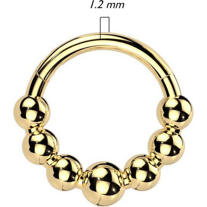 Titanium Ring 7 beaded balls Clicker