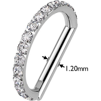 Titanio Anello Piercing  Zirconi Segment