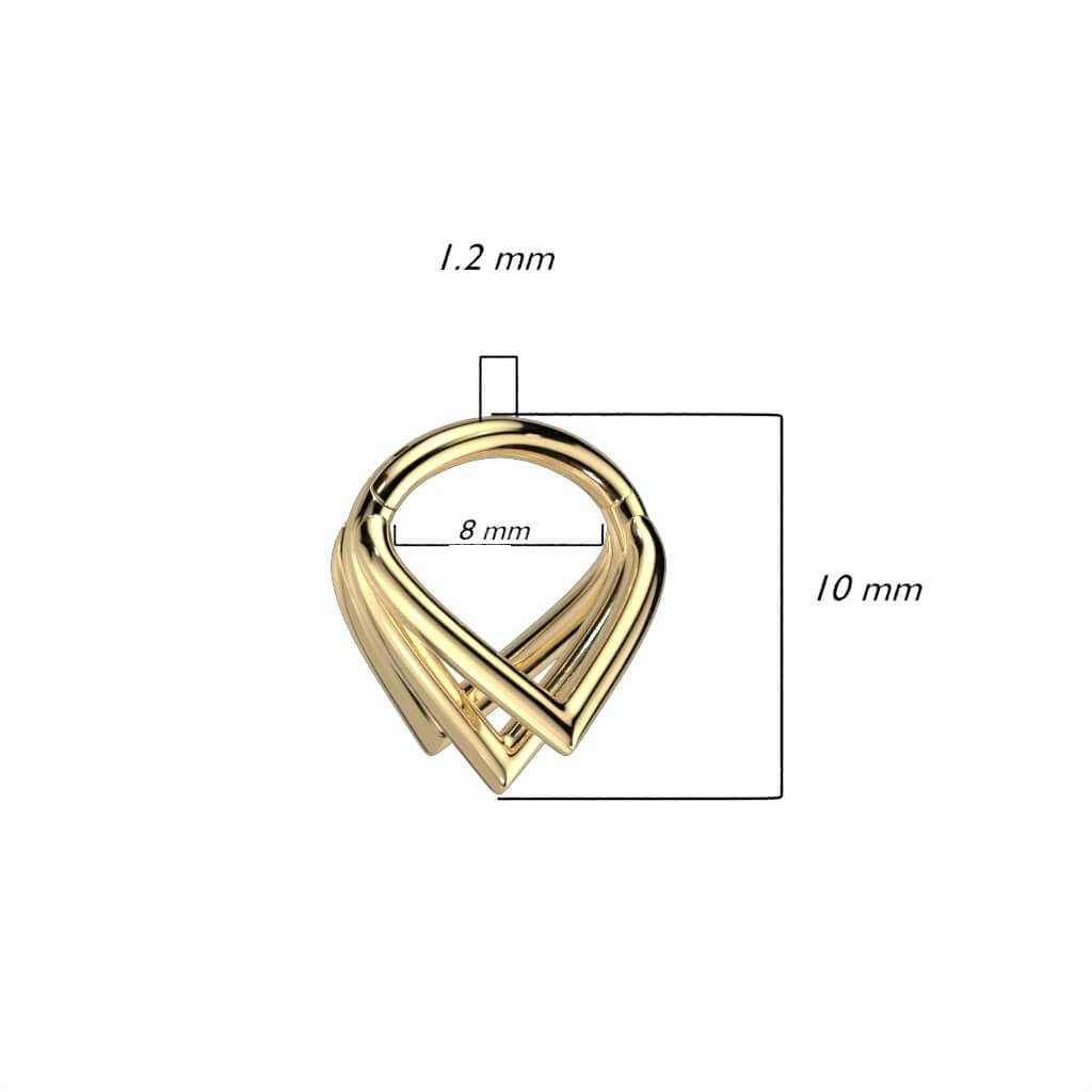 Titanio Anello Piercing Chevron Clicker