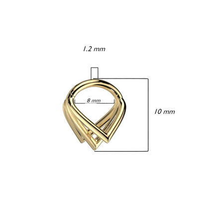 Titanio Anello Piercing Chevron Clicker