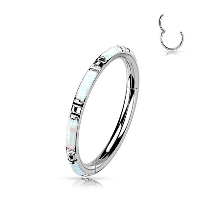 Titanium Ring Opal Clicker