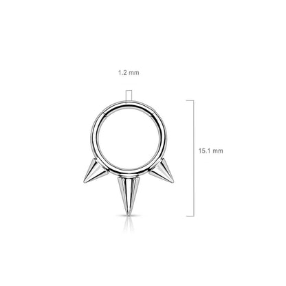 Titane Anneau 3 Pointes Cliqueur