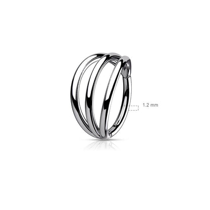 Titanium Ring Three rows Clicker