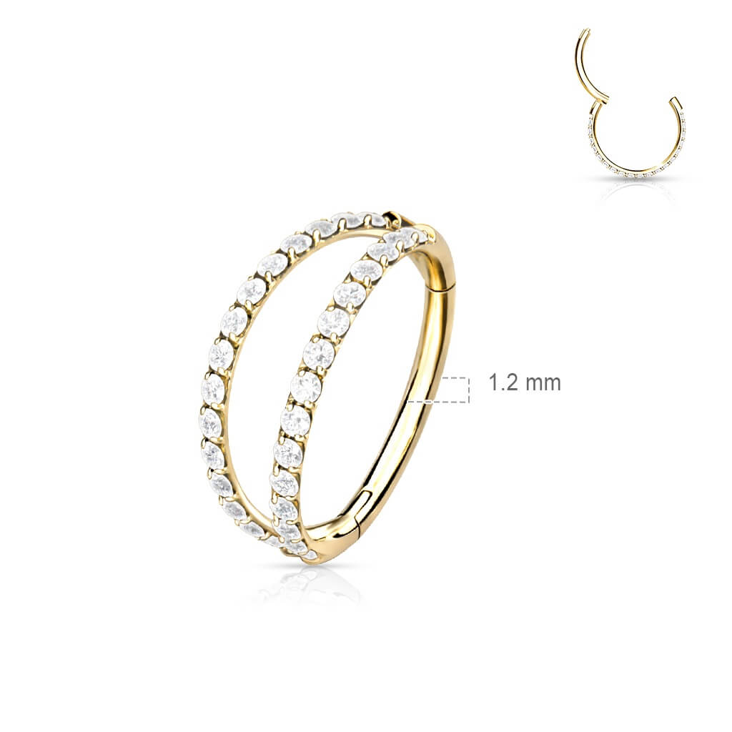 Titanio Anillo Circonita Clicker