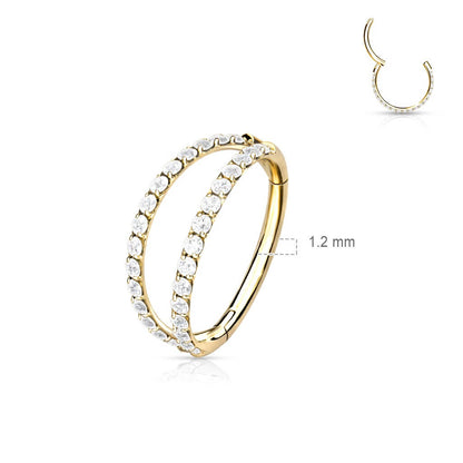 Titanio Anillo Circonita Clicker