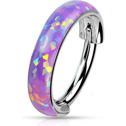 Titanium Ring Opal Clicker