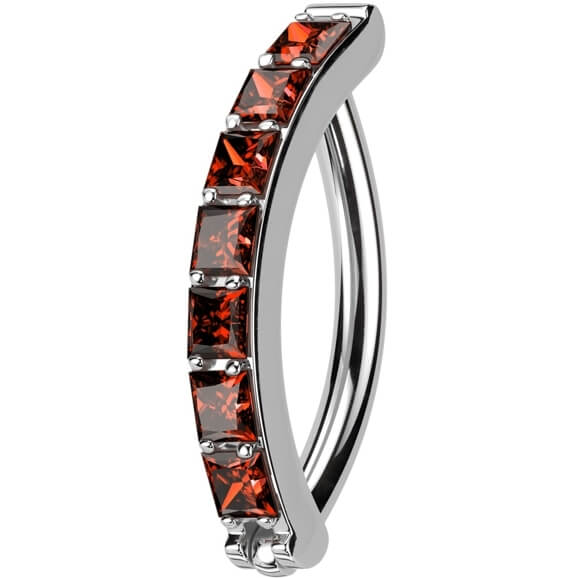 Titanium Ring zirconia pave setting Clicker