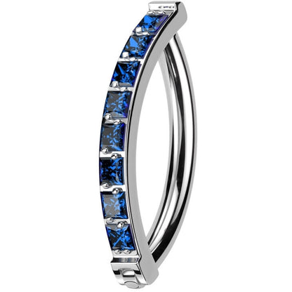 Titanium Ring zirconia pave setting Clicker