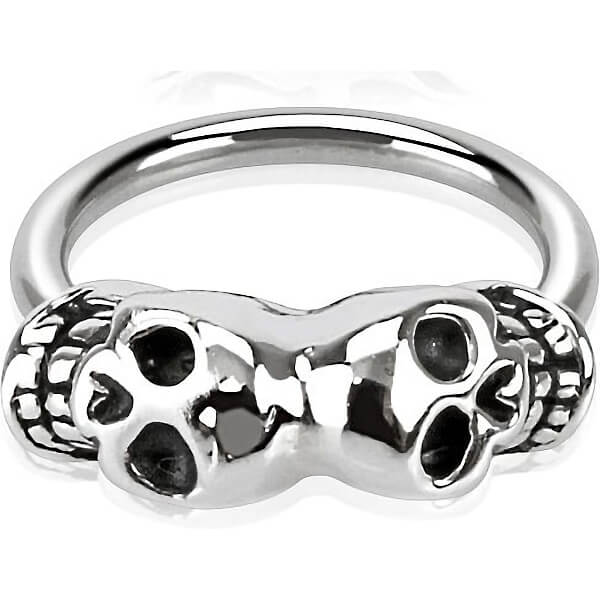 Ring Skulls Silver Captive Bead