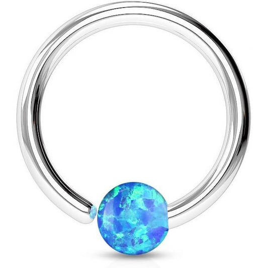 Ring Ball Opal Silver Bendable