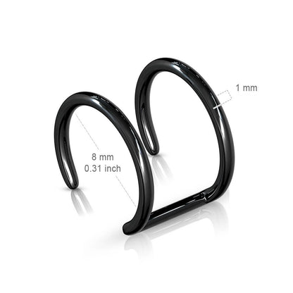 Oreja Falsa Doble anillo negro Flexible