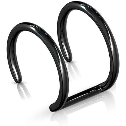 Oreja Falsa Doble anillo negro Flexible