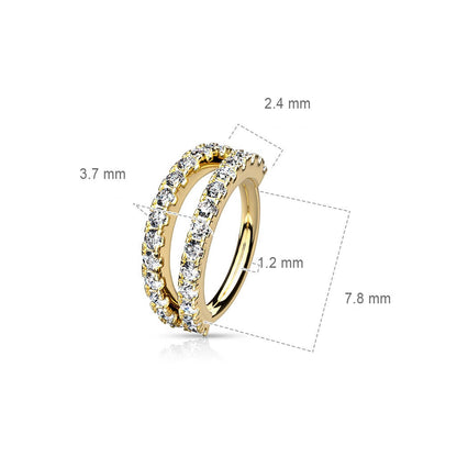 Ring Zirconia Double Line Bendable