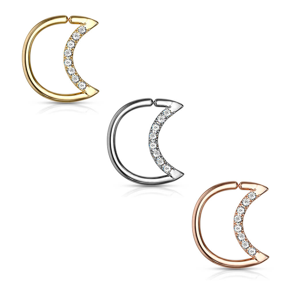 Ring Moon Zirconia Bendable