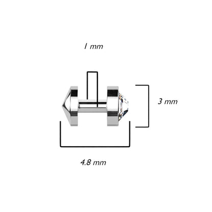 Titan Dermal Anchor Zirkonia Rund