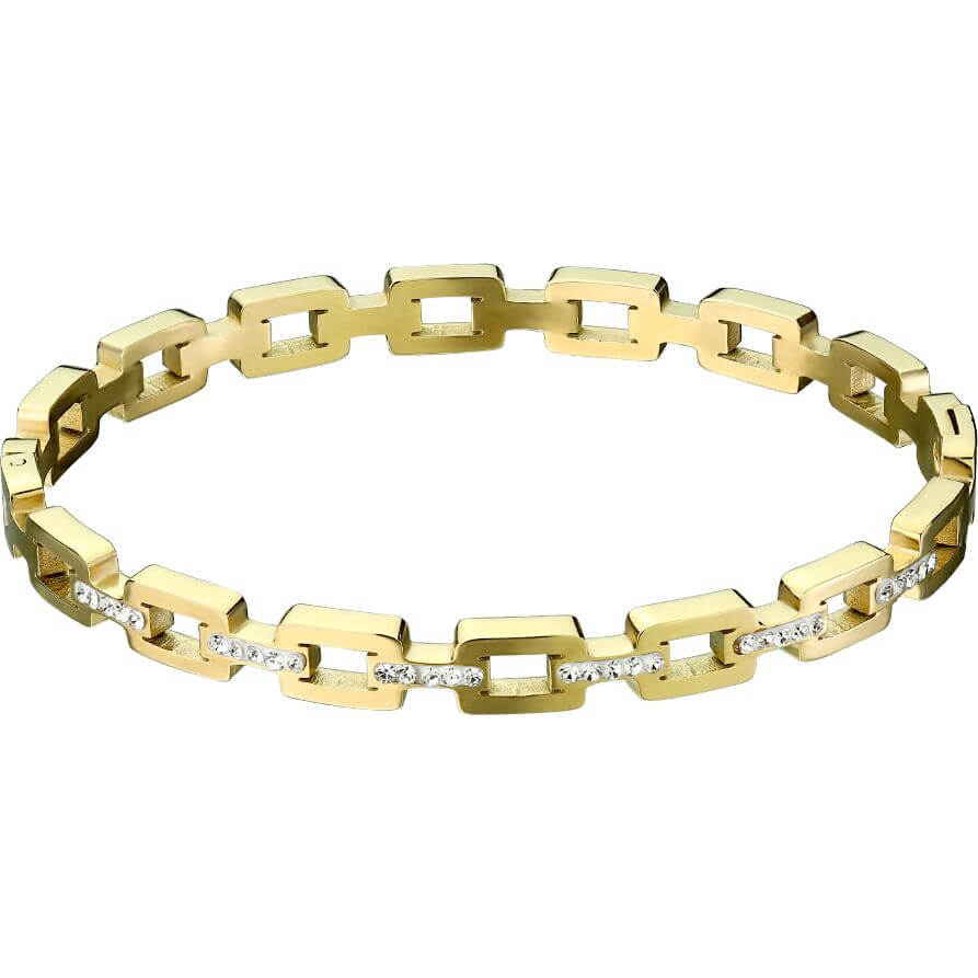 Bracelet liens carrés en zircone sertis pave