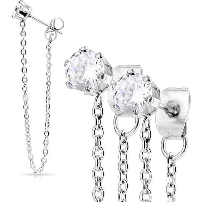 Zirconia Round Chain dangle