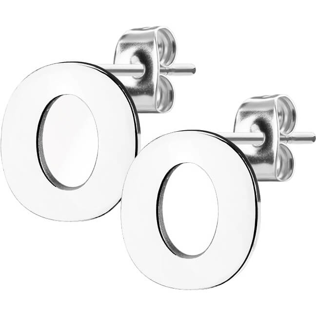 Bouton d'Oreille Lettres A-Z Argent