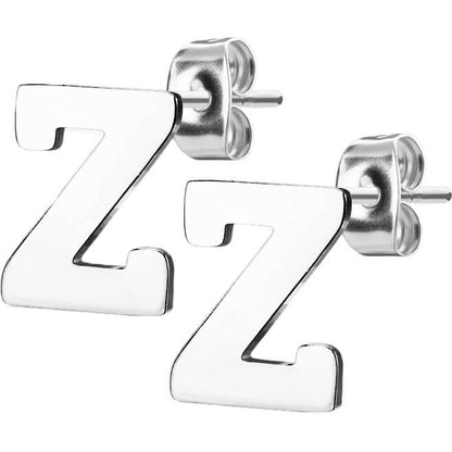 Bouton d'Oreille Lettres A-Z Argent