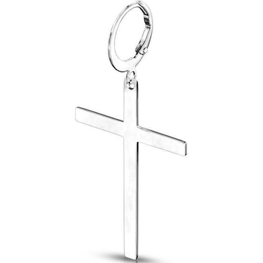 Boucle d'Oreille Pendentif Croix Cliqueur