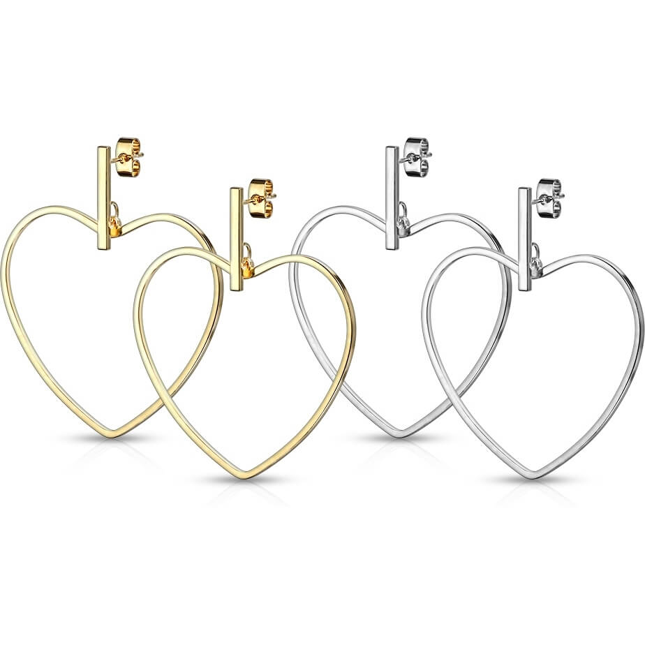 Bouton d'Oreille Pendentif Coeur