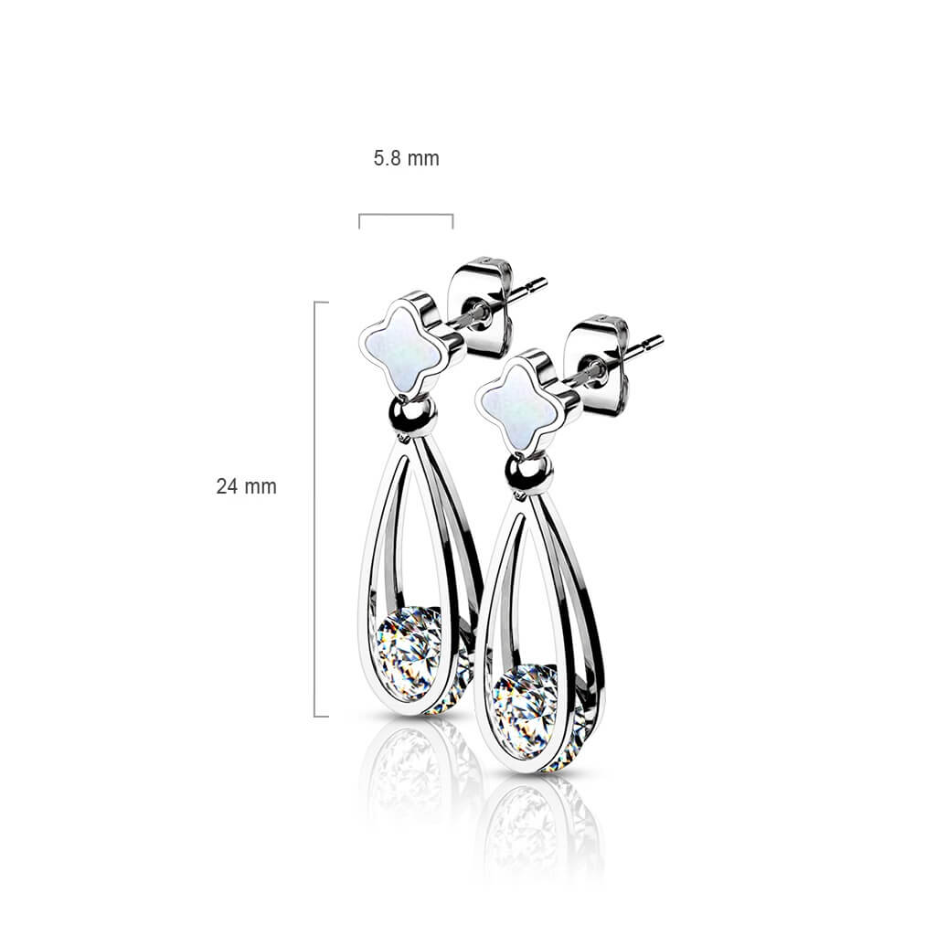 Bouton d'Oreille Pendentif en Forme de Goutte Zircone