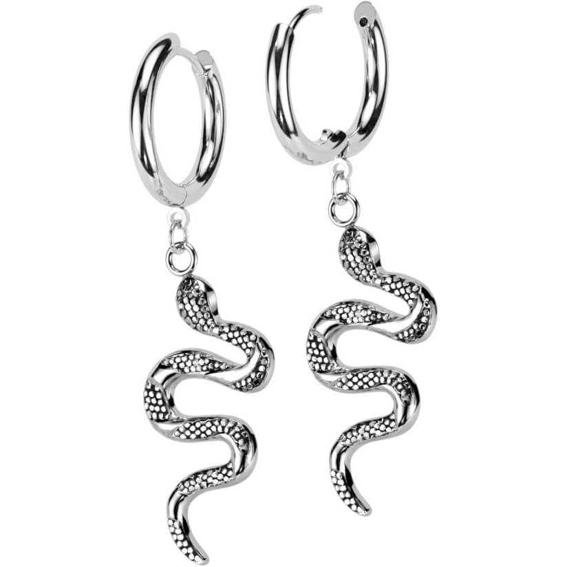 Boucle d'Oreille Pendentif Serpent Cliqueur