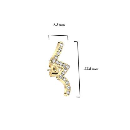 Bouton d'Oreille Vague Zircone