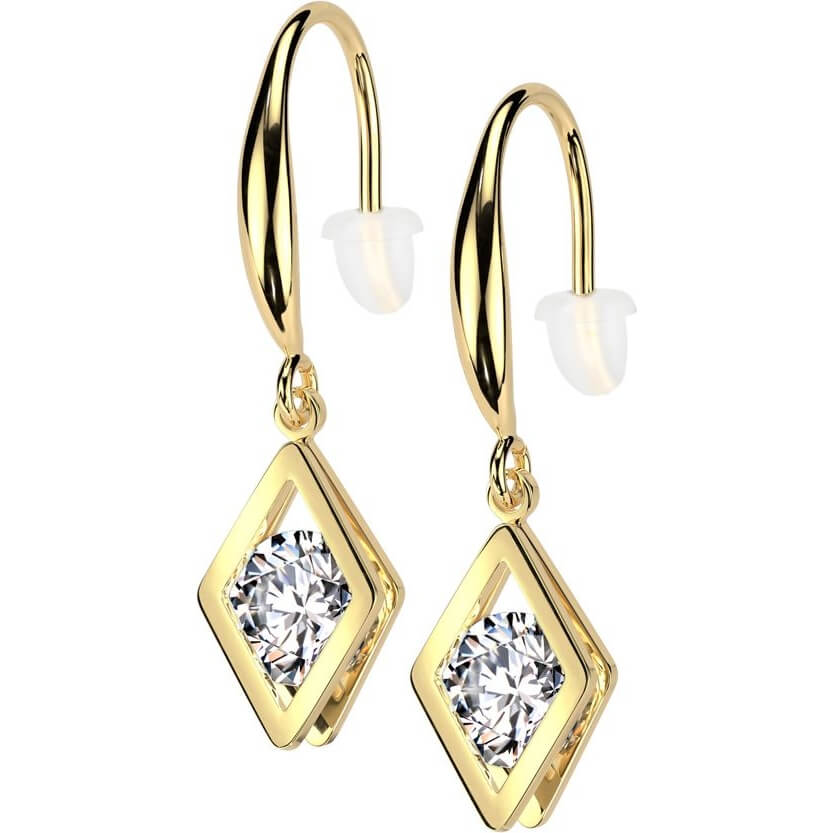 hollow diamond dangle zirconia