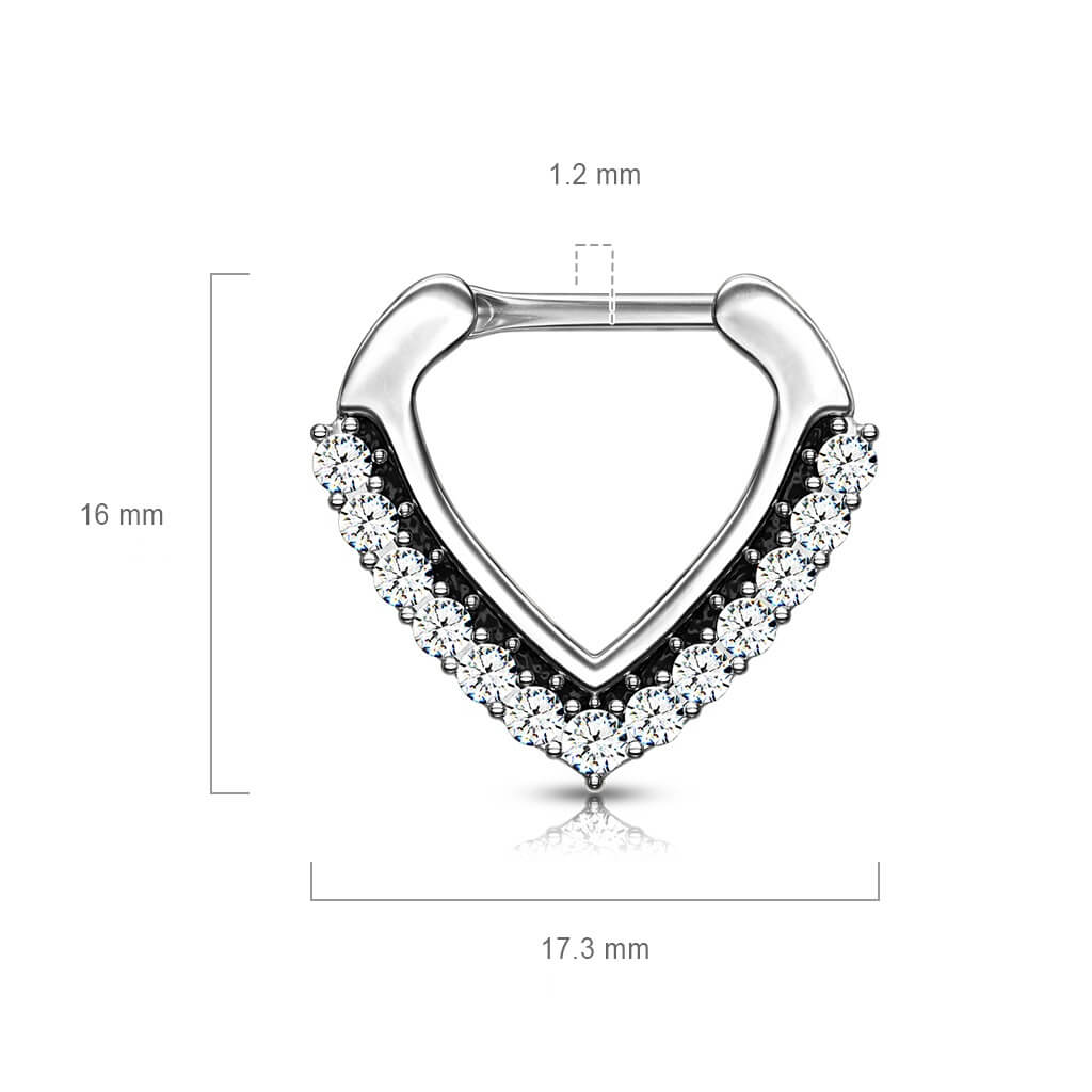 Septum Piercing Clicker Dreieck Zirkonia Clicker