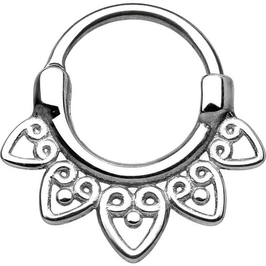 Septum Piercing Clicker Tribal Silber Clicker