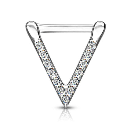 Piercing Septum  Clicker triangolo di zirconi Clicker