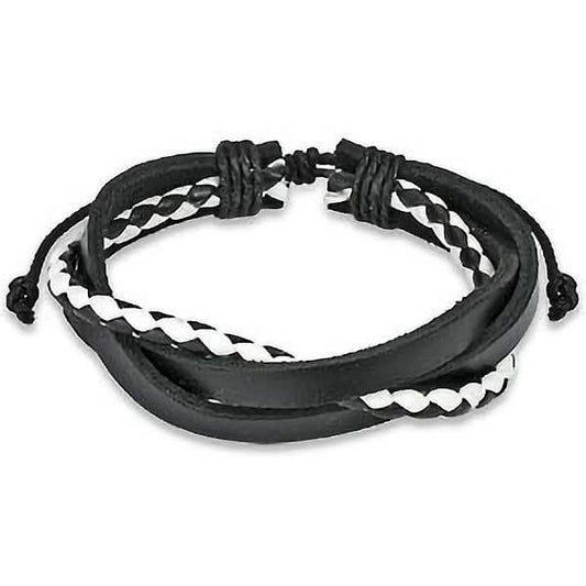 Bracelet Tressé Noir Blanc