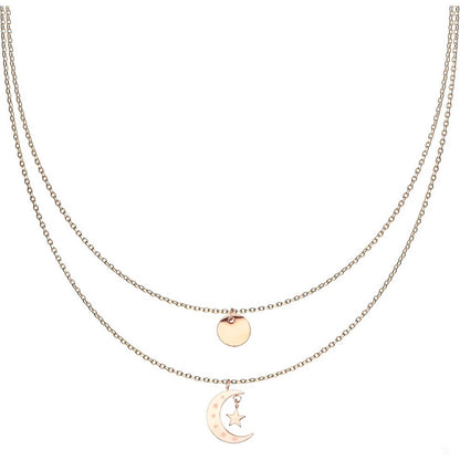 Collier Étoile Lune Rond Superposé