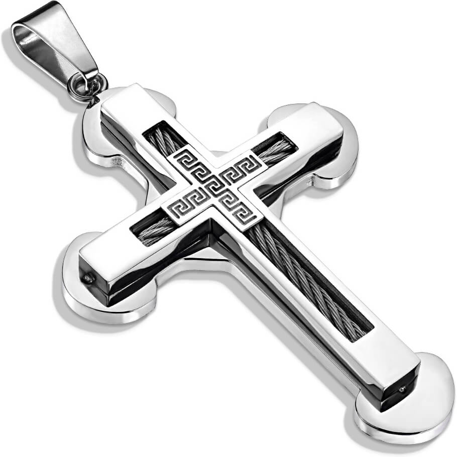 Collier Double Croix Argent