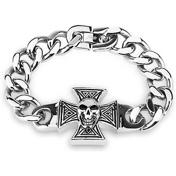 Kreuz Schädel Silber