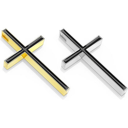 Collier Croix Noir Or