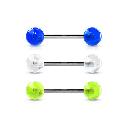 Titanium Barbell Acrylic Ball Glow in the Dark