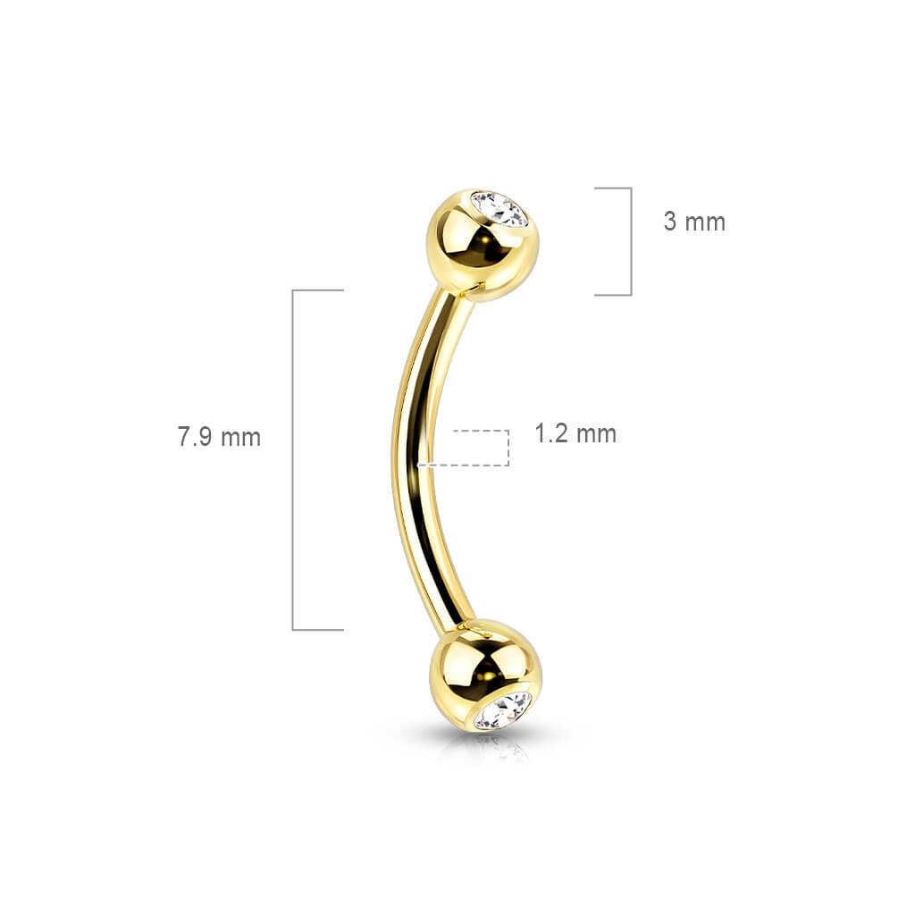 Titanium Eyebrow Piercing Ball Zirconia