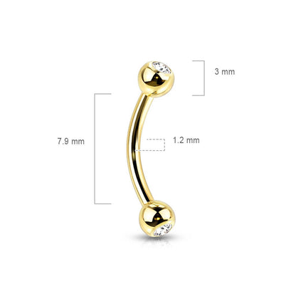 Titanium Eyebrow Piercing Ball Zirconia