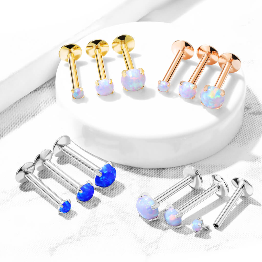 Titan Labret Kugel Opal Innengewinde