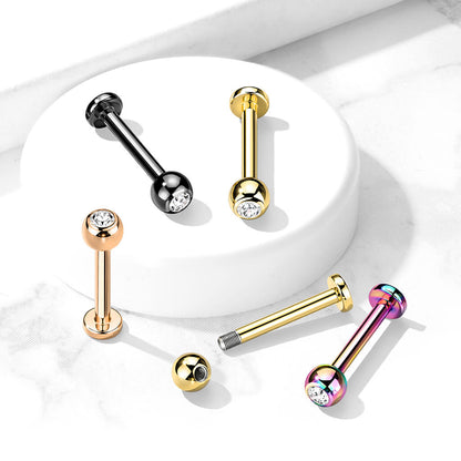 Titane Labret Bille Zircone