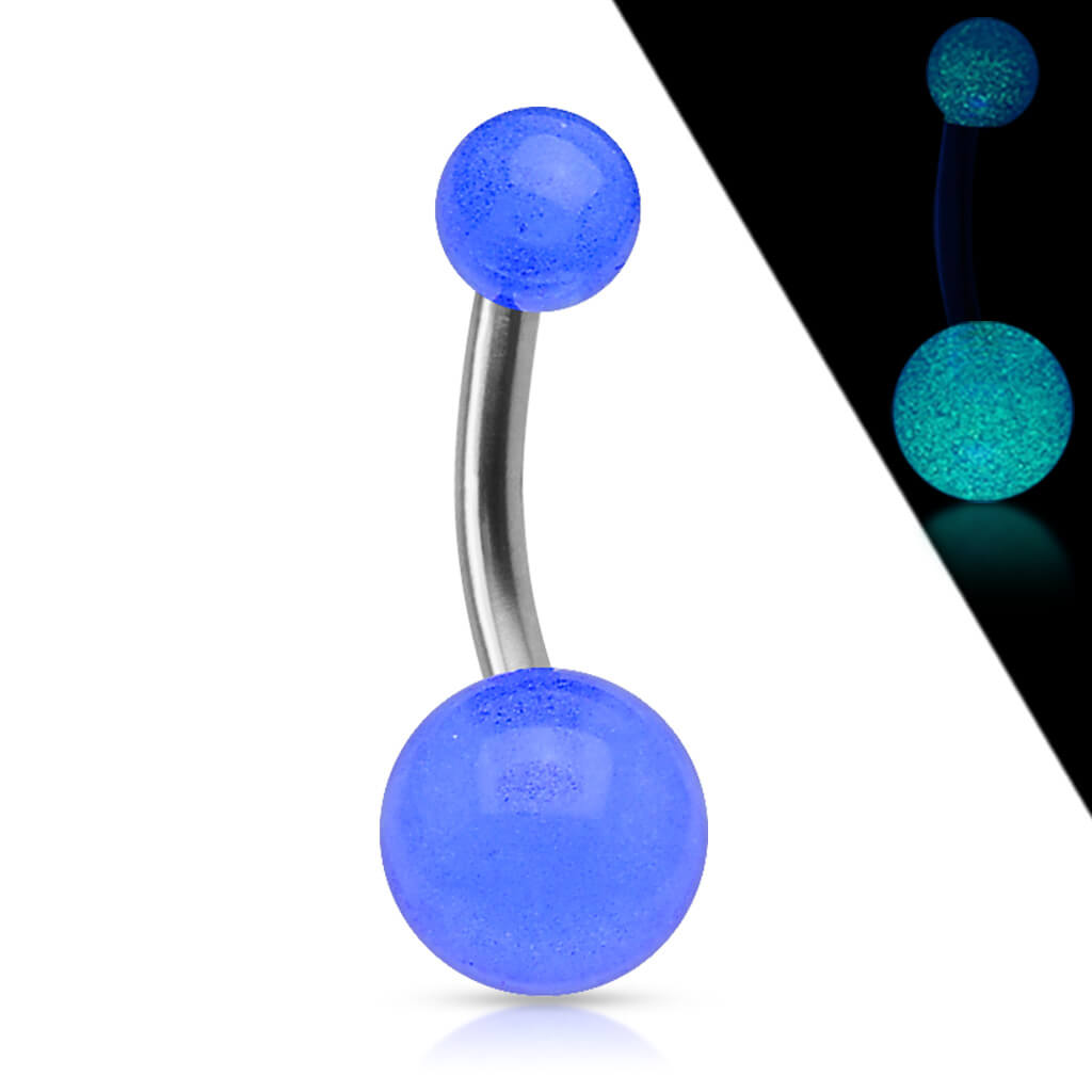 Titanio Piercing Ombelico Sfera acrilico luminescente al buio