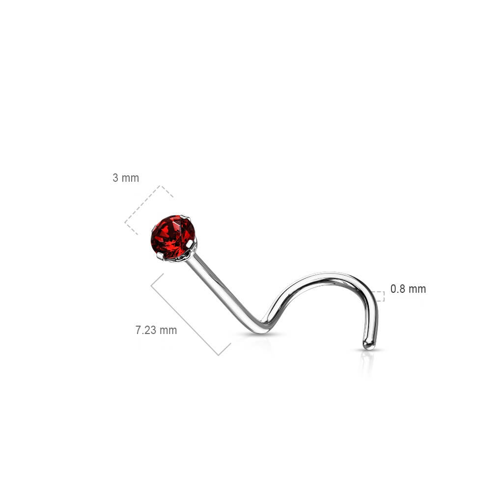 Titanio Screw Nasale Zircone tondo