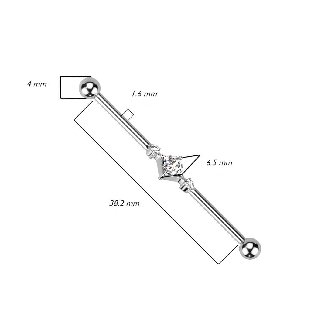 Titan Industrial Barbell Quadrat Zirkonia Innengewinde